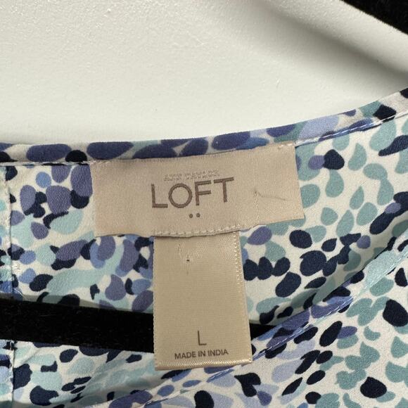 Ann Taylor LOFT Womens Blue Floral Prink Fit Flare A Line Dress Size Large - Picture 5 of 8